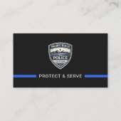 警察官 法執行 ロゴ 薄い青い線 名刺 (裏面)