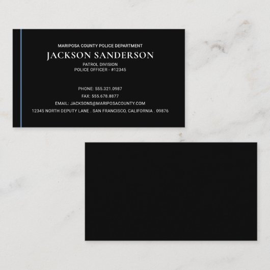 警察官 警察署 名刺 (正面/裏面)