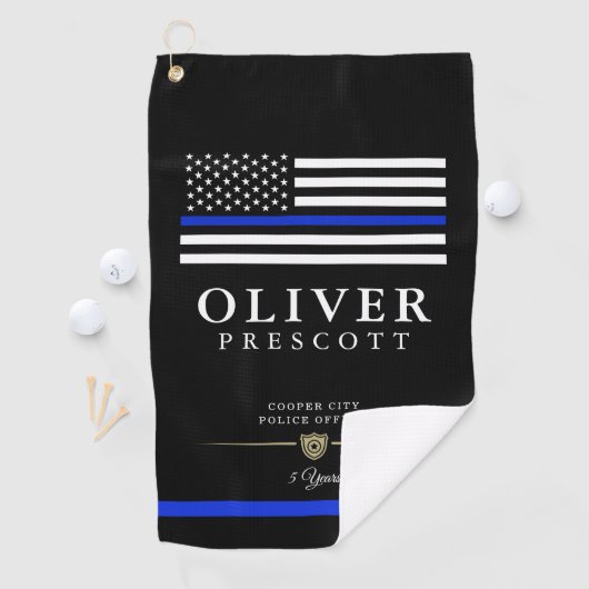 警察官 | Service Anniversary Black ゴルフタオル (インサイチュ)