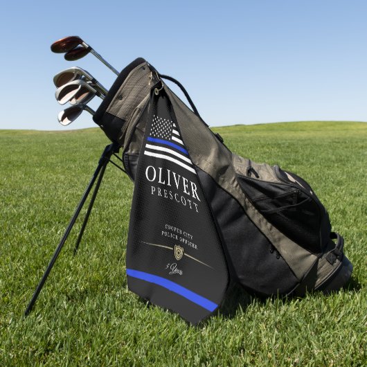 警察官 | Service Anniversary Black ゴルフタオル (グリーン)