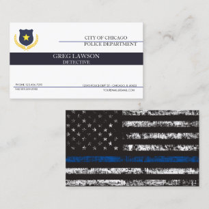 警察官   Thin Blue Line Police Flag 名刺