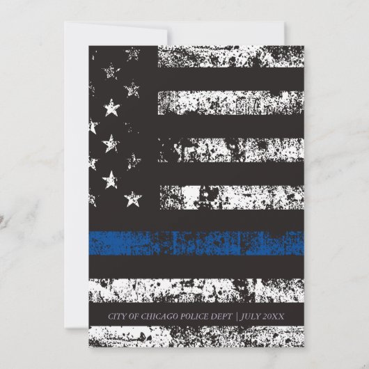 警察官 | Thin Blue Line Police Retivement 招待状 (裏面)