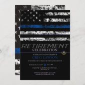 警察官 | Thin Blue Line Police Retivement 招待状 (正面/裏面)