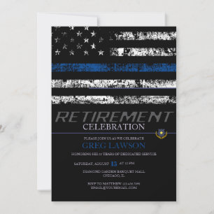 警察官   Thin Blue Line Police Retivement 招待状