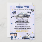 警察少年バースデーパーティーサンキューカード 招待状 (正面)