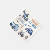 警察少年1歳の誕生日パーティー スタンダードカクテルナプキン (角)