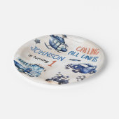 警察少年1歳の誕生日パーティー ペーパープレート (アングル)