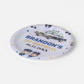 警察少年1歳の誕生日パーティー ペーパープレート (アングル)