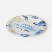 警察少年1歳の誕生日パーティー ペーパープレート (アングル)