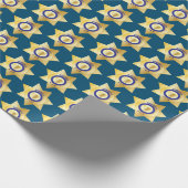 警察巡査金ゴールド保安官バッジ退職 ラッピングペーパー (角)