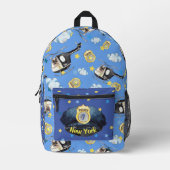 警察帽とK-9ユニットおもしろいかわいいプリントカットソーバッグ プリントバックパック (正面)