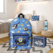 警察帽とK-9ユニットおもしろいかわいいプリントカットソーバッグ プリントバックパック