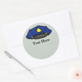 警察帽のキャップのステッカー名タグ ラウンドシール (封筒)