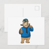 警察帽をかぶったクマの警察官 ポストカード (正面/裏面)