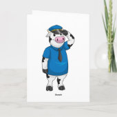 警察帽をかぶった牛 カード (裏面)