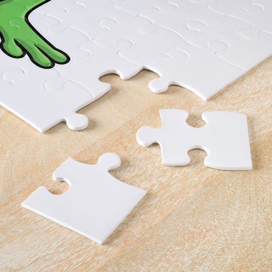 警察帽をかぶった警察官としてのカエル ジグソーパズル (側面)