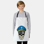 警察帽を持つ警察官としてのスカル エプロン (着用した状態)