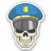 警察帽を持つ警察官としてのスカル シール (正面)