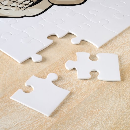 警察帽を持つ警察官としてのスカル ジグソーパズル (側面)