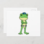 警察帽を被ったカエルの警官 ポストカード (正面/裏面)