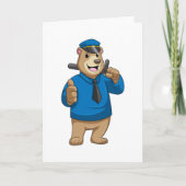 警察帽を被ったクマの警官 カード (正面)