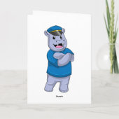 警察帽を被ったヒポポタマスの警官 カード (裏面)