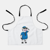 警察帽を被った警官としての牛 エプロン (正面)