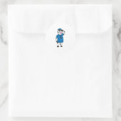 警察帽を被った警官としての牛 ラウンドシール (バッグ)