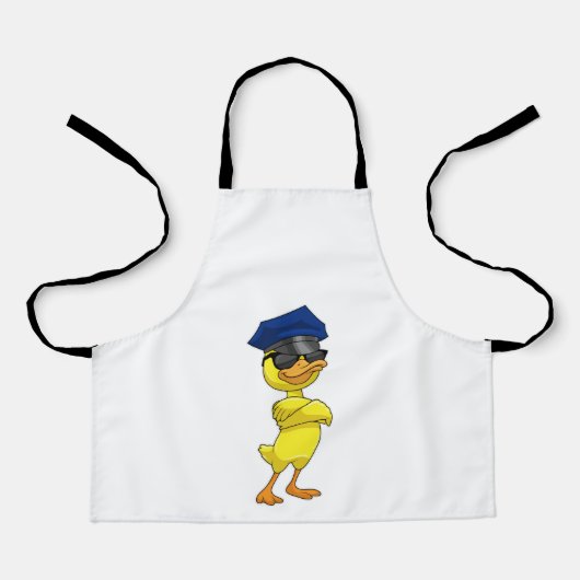 警察帽を被った警察官としてのアヒル エプロン (正面)