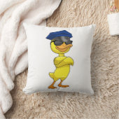 警察帽を被った警察官としてのアヒル クッション (ブランケット)