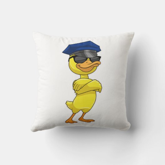 警察帽を被った警察官としてのアヒル クッション (裏面)