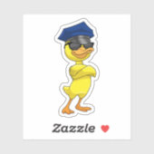 警察帽を被った警察官としてのアヒル シール (シート)