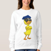 警察帽を被った警察官としてのアヒル スウェットシャツ (正面)