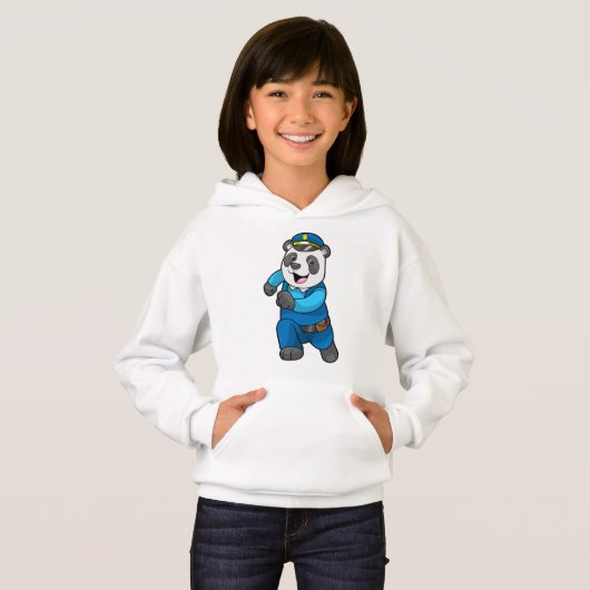 警察帽を被った警察官としてのパンダ (正面フル)