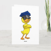 警察帽を被った警察官のダック カード (裏面)