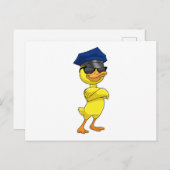 警察帽を被った警察官のダック ポストカード (正面/裏面)