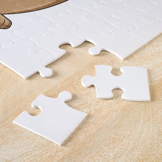 警察帽を被って警察官になる ジグソーパズル (側面)