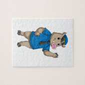 警察帽を被って警察官のように威張る ジグソーパズル (横)