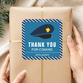 警察帽子誕生日パーティー好意ステッカー スクエアシール