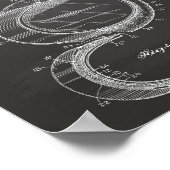 警察帽子1933特許芸術 – Chalkboard ポスター (角)