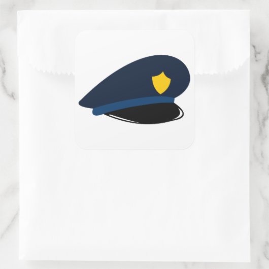 警察帽 スクエアシール (バッグ)