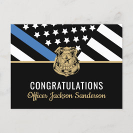 警察引退 ブルーラインフラッグ 法執行機関 インビテーションポストカード