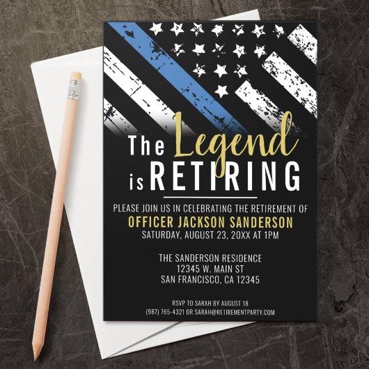 警察引退 ブルーラインフラッグ 法執行機関 招待状