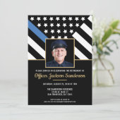 警察引退 ブルーライン 法執行機関 フォト 招待状 (スタンド正面)