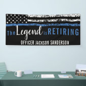 警察引退 薄い青い線 アメリカ国旗 横断幕 (トレードショー)