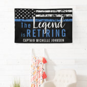 警察引退 薄い青い線 アメリカ国旗 横断幕 (インサイチュ)