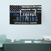 警察引退 薄い青い線 アメリカ国旗 横断幕 (トレードショー)