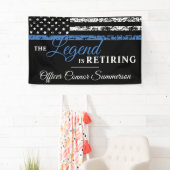 警察引退 薄い青い線 アメリカ国旗 横断幕 (インサイチュ)