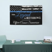 警察引退 薄い青い線 アメリカ国旗 横断幕 (トレードショー)