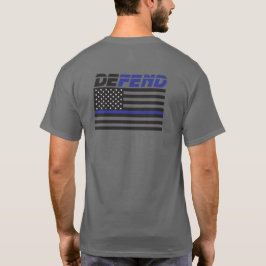 警察応援ブルーラインフラグTシャツ Tシャツ